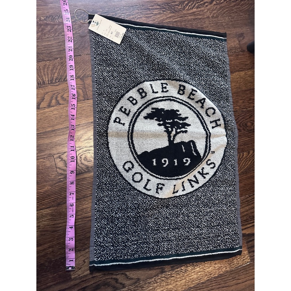 Pebble Beach Golf Links Towel OS Black White NWT Heritage 1919 Sir Christopher